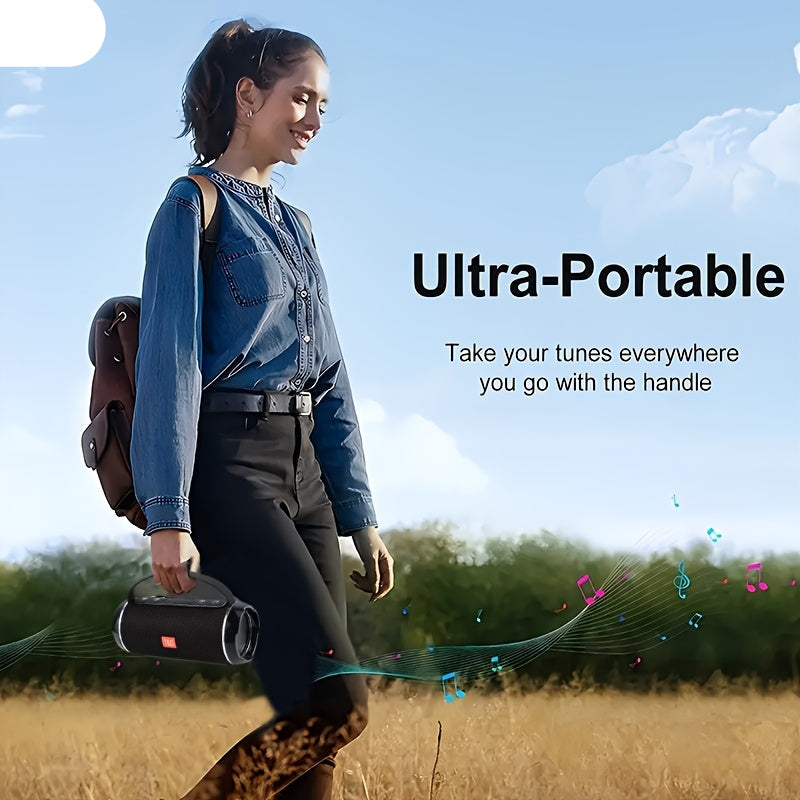 Portable Wireless Bluetooth Speaker — 5.0 Surround Sound, USB-C Charging (Black)