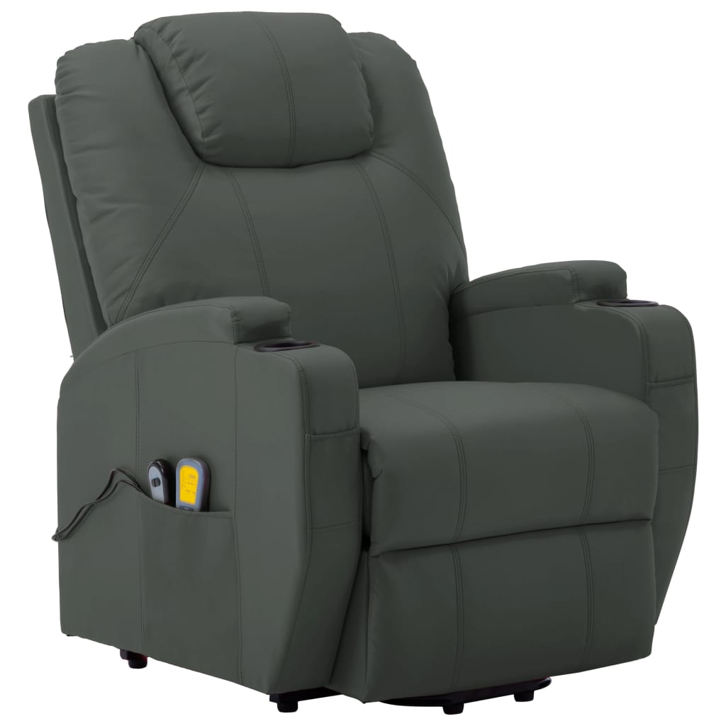 NNEVL Massage Stand-up Chair Anthracite Faux Leather