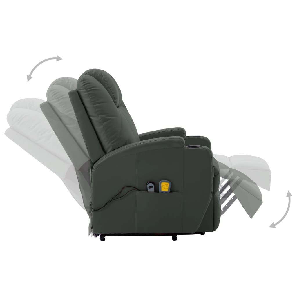 NNEVL Massage Stand-up Chair Anthracite Faux Leather