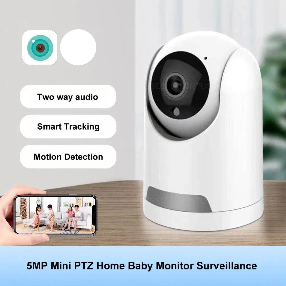 5MP WiFi Indoor Security Camera — Baby Monitor with Night Vision & Auto-Tracking