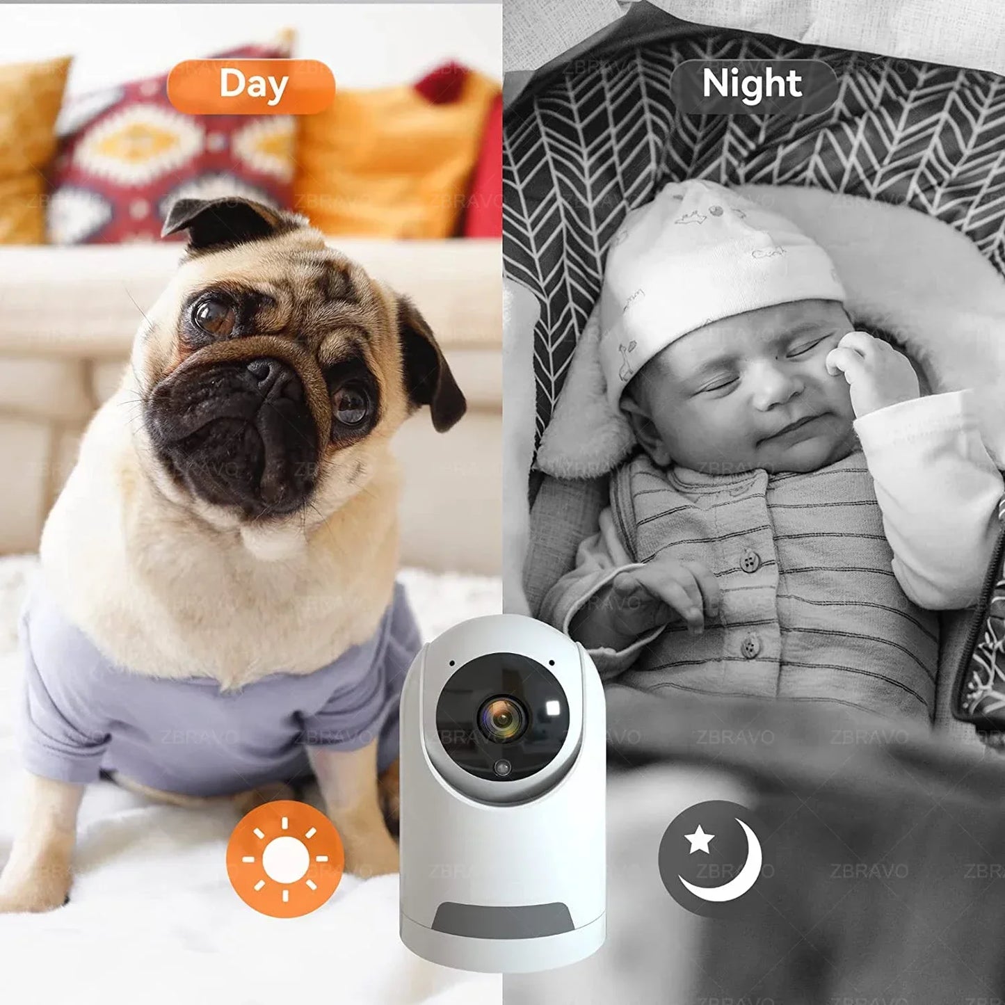 5MP WiFi Indoor Security Camera — Baby Monitor with Night Vision & Auto-Tracking