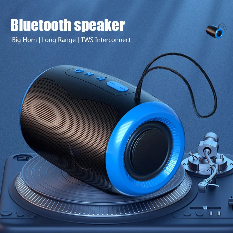 IPX5 Portable Bluetooth 5.3 Speaker — Hi-Fi Stereo, Multi-Input (Blue)