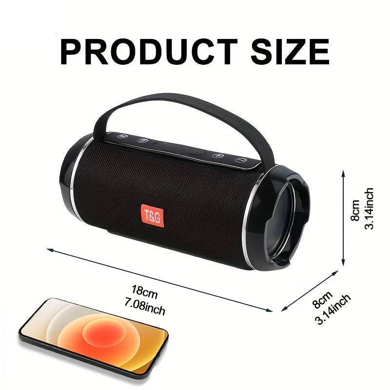Portable Wireless Bluetooth Speaker — 5.0 Surround Sound, USB-C Charging (Black)